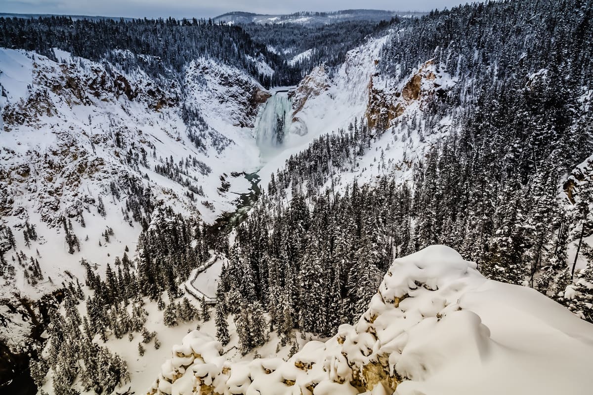 Frozen Lower Falls - Photo NPS/Jacob W. Frank